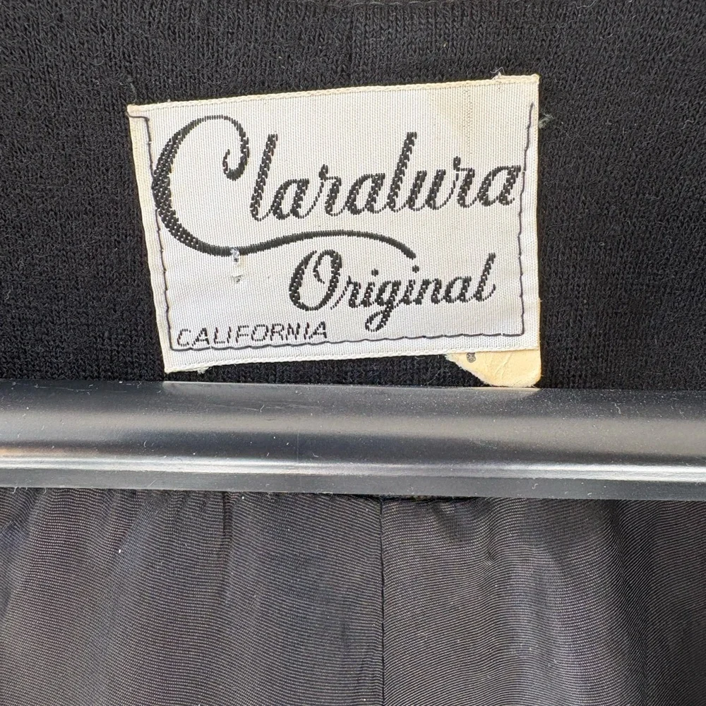 Claralura Original 50’s vintage  Black Cape with Fox Fur Trim one size fits most - Picture 3 of 8